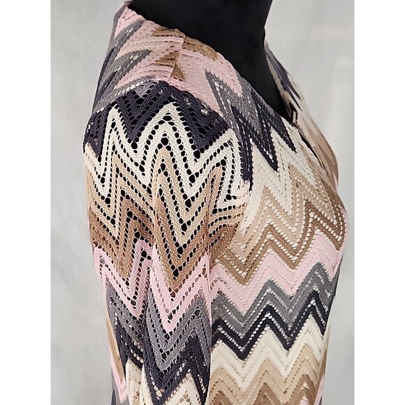 Tacera Sheer Overlay Bell Sleeve Crochet Look Dress Career Day Out - SIZE M - Picture 10 of 16